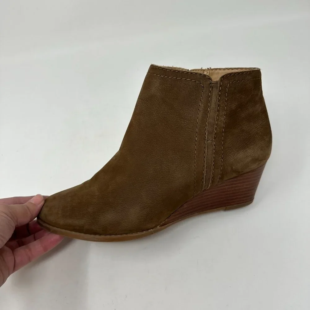Franco Sarto Wera Wedge Soft Leather Ankle Booties Boots